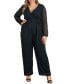 Фото #1 товара Women's Plus Size Celina Chiffon Jumpsuit