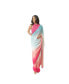 Фото #3 товара Women's Pink and Blue Shaded Silk Pre-Draped Saree with Hand Embroidered Blouse