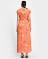 ფოტო #3 პროდუქტის Women's Flutter Sleeve Maxi Wrap Dress