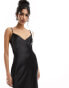 Фото #6 товара Miss Selfridge satin lace trim maxi slip dress