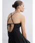 ფოტო #3 პროდუქტის Women's Crossed Back Pleated Dress