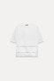 CONTRAST BOX PLEAT T-SHIRT