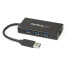 StarTech.com 3-Port Portable USB 3.0 Hub plus Gigabit Ethernet - Aluminum with Built-in Cable - Wired - USB - Ethernet - 5000 Mbit/s - Black