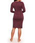 Фото #3 товара Women's Pearl Long-sleeve Henley Dress