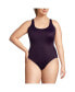 Фото #2 товара Plus Size Chlorine Resistant X-Back High Leg Soft Cup Tugless Sporty One Piece Swimsuit