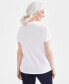 ფოტო #2 პროდუქტის Women's Linen Blend Polo Short-Sleeve Top, Created for Macy's
