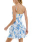 Фото #2 товара Juniors' Floral Print Ruffled Sleeveless Fit & Flare Dress