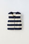 Striped knit vest with zip