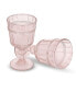 Vintage Pink Bubbles Wine Glasses, Set Of 4