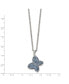 Фото #3 товара Polished Blue Crystal Butterfly Pendant Cable Chain Necklace