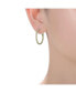 ფოტო #3 პროდუქტის Chic Sterling Silver Cubic Zirconia Encrusted Thin Hoop Earrings