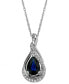 Фото #1 товара Macy's sapphire (9/10 ct. t.w.) and Diamond Accent Wrap Pendant Necklace in 14k White Gold