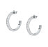Delicate silver hoop earrings with zircons Tesori SAIW146
