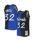 ფოტო #5 პროდუქტის Men's Shaquille O'Neal Blue, Black Orlando Magic Hardwood Classics 1994-95 Split Swingman Jersey