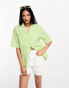 Whistles Grace gingham check bowling shirt in green