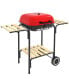 Фото #1 товара Portable Charcoal Grill w/ Wheels Storage, Shelves, 2 Tables, Red