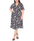 Фото #1 товара Plus Size Printed Wrap Midi Dress