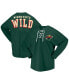 ფოტო #3 პროდუქტის Women's Green Minnesota Wild Spirit Lace-Up V-Neck Long Sleeve Jersey T-shirt