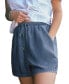 ფოტო #1 პროდუქტის Women's Chambray Drawstring Shorts