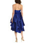 Фото #2 товара Carolina Herrera Sweetheart Silk Cocktail Dress Women's Blue 6