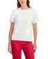 ფოტო #1 პროდუქტის Women's Short-Sleeve Sequin-Striped T-Shirt