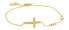 Gold-plated minimalist bracelet with a cross VCBW024G