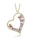 Фото #1 товара 14K Gold Plated Multi Colored Cubic Zirconia Heart Necklace