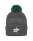 Фото #2 товара Men's Charcoal Dallas Stars Authentic Pro Home Ice Cuffed Knit Hat with Pom