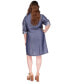 Фото #2 товара Plus Size Ruched-Front Shirtdress