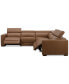 Фото #8 товара Nevio 124" 5-Pc. Leather Sectional with 3 Power Recliners and Headrests, Created For Macy's