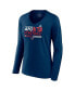 Фото #2 товара Women's Navy Houston Texans 2023 AFC South Division Champions Conquer Long Sleeve V-Neck T-shirt