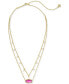 Фото #2 товара Kendra Scott 14k Gold-Plated Imitation Pearl & Stone 19" Adjustable Layered Pendant Necklace