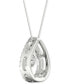 Фото #5 товара Macy's diamond Orbital Halo Teardrop Pendant Necklace (1/4 ct. t.w.) in 10k White Gold, 16" + 2" extender