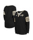 Women's Black New Orleans Saints Lace-Up Notch Neck Long Sleeve T-shirt