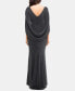 Metallic-Knit Draped Gown