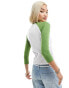 Фото #3 товара Daisy Street broccoli nyc raglan tee in white and green