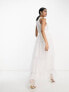 Фото #7 товара Vila Bridal halterneck tulle midi dress with tiered skirt in white