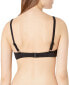 Seafolly Women's 236673 Inka Rib Lace Up Bikini Top BLACK Swimwear Size 4