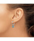 ფოტო #2 პროდუქტის Stainless Steel Polished Crystal Circle Dangle Hoop Earrings