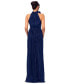 Фото #2 товара Women's Mock Neck Pleated Halter Gown