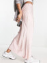 Фото #4 товара River Island bias zebra jacquard satin slip maxi skirt in light pink