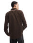 Wrangler western 2 pocket cord shirt in brown