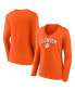 Фото #1 товара Women's Orange Clemson Tigers Evergreen Campus Long Sleeve V-Neck T-shirt