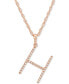 ფოტო #1 პროდუქტის Diamond (1/10 ct. t.w.) Initial Pendant Necklace in 10k Rose Gold, 16" + 2" extender