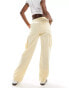 Pimkie straight leg cargo pocket detail trousers in yellow