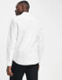 ASOS DESIGN smart linen mix regular fit shirt with penny collar in white Белый, XL - Chest 44 - фото #6