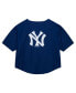 Фото #2 товара Футболка для женщин Mitchell & Ness New York Yankees Crop из коллекции Cooperstown, синего цвета
