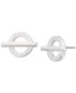 ფოტო #3 პროდუქტის Logo Circle Stud Earrings in Sterling Silver