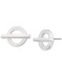 Фото #3 товара Logo Circle Stud Earrings in Sterling Silver