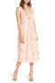 AFRM 153031 Women's Ingrid Ruffle Chiffon Midi Dress Cameo Rose Sz. Medium